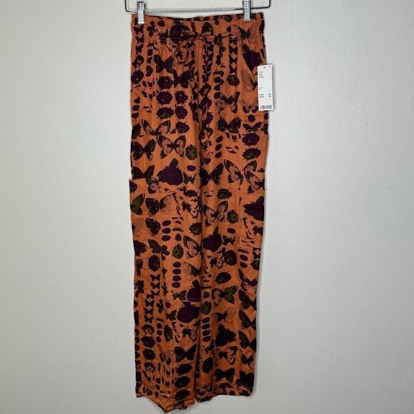 NWT Urban Outfitters UO Marie Printed Viscose Pants with Drawstring - Women’s US - Picture 1 of 9